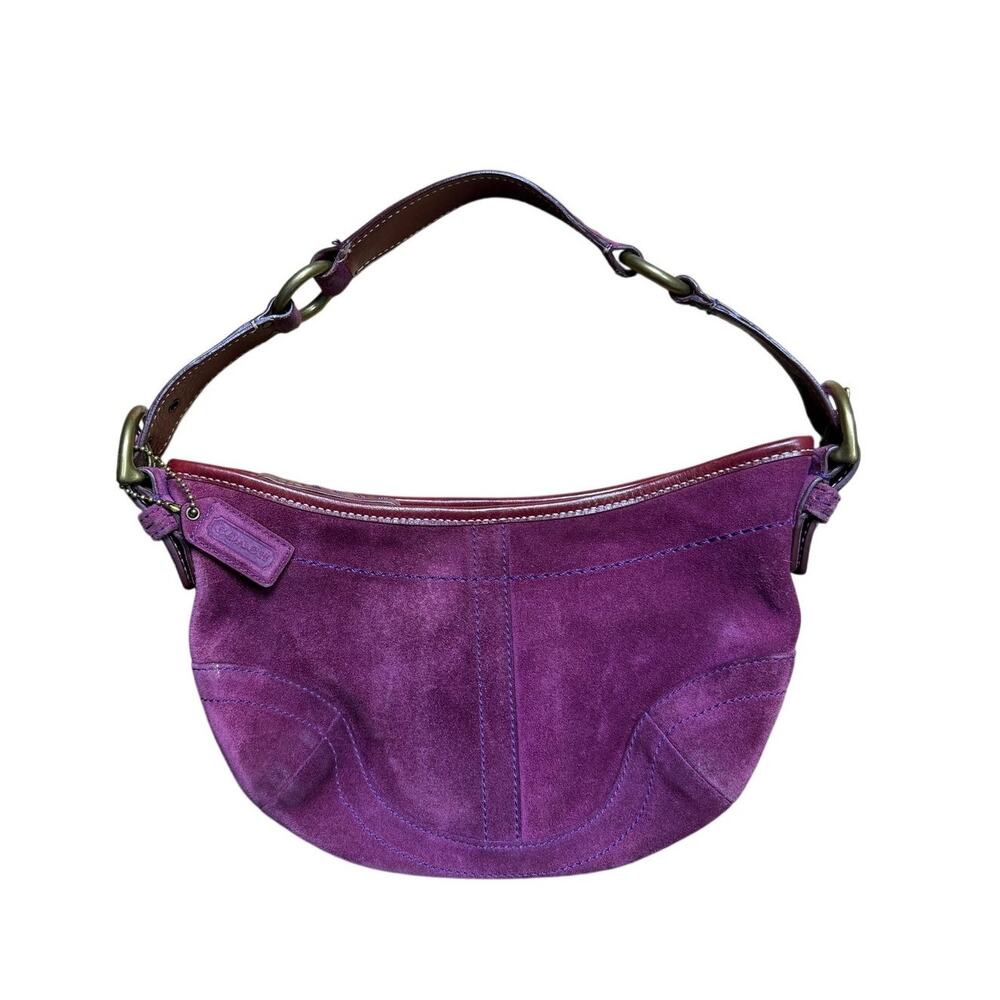 Vintage Coach Soho Purple Suede Hobo Mini Bag